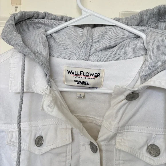 Wallflower White Denim Jacket, size small - Picture 2 of 5